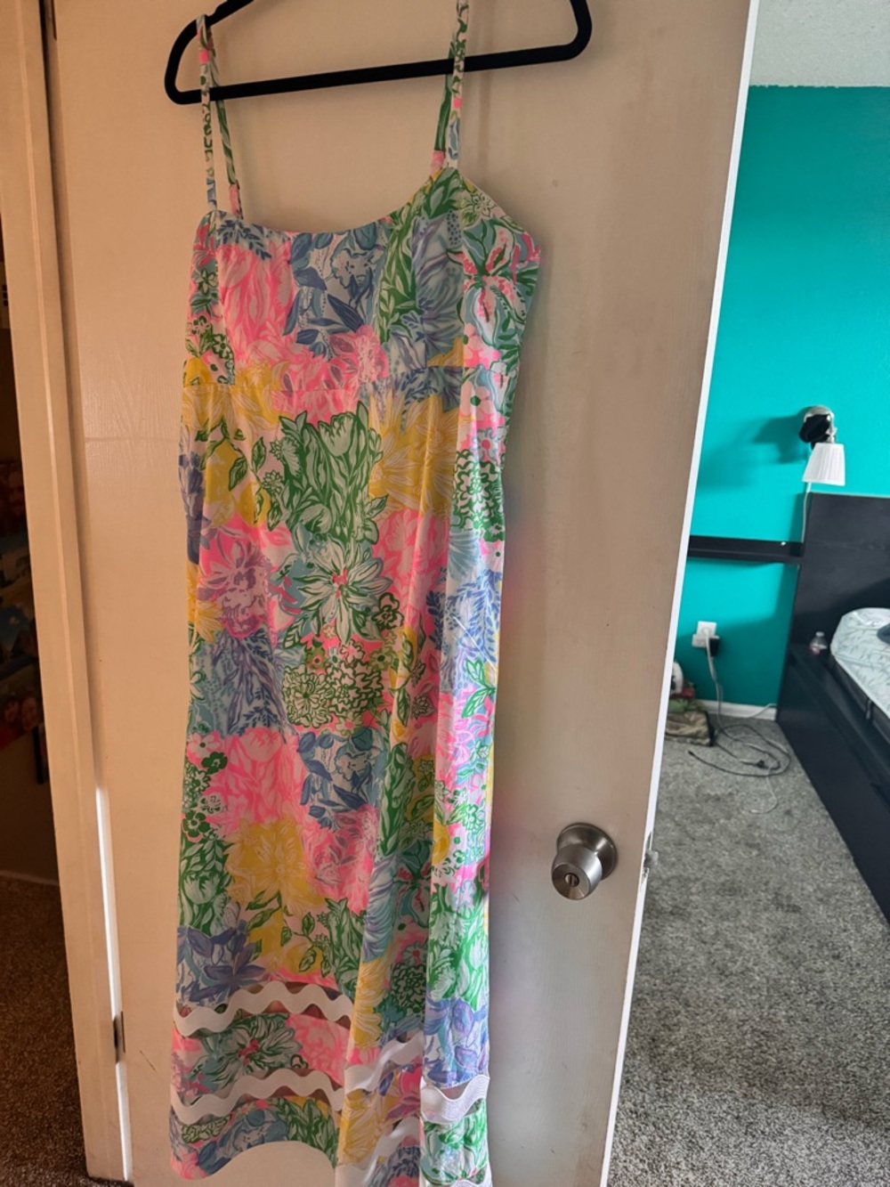 Lilly Pulitzer Hailey Midi Dress 16 Multi Bright Delight Patch NWT